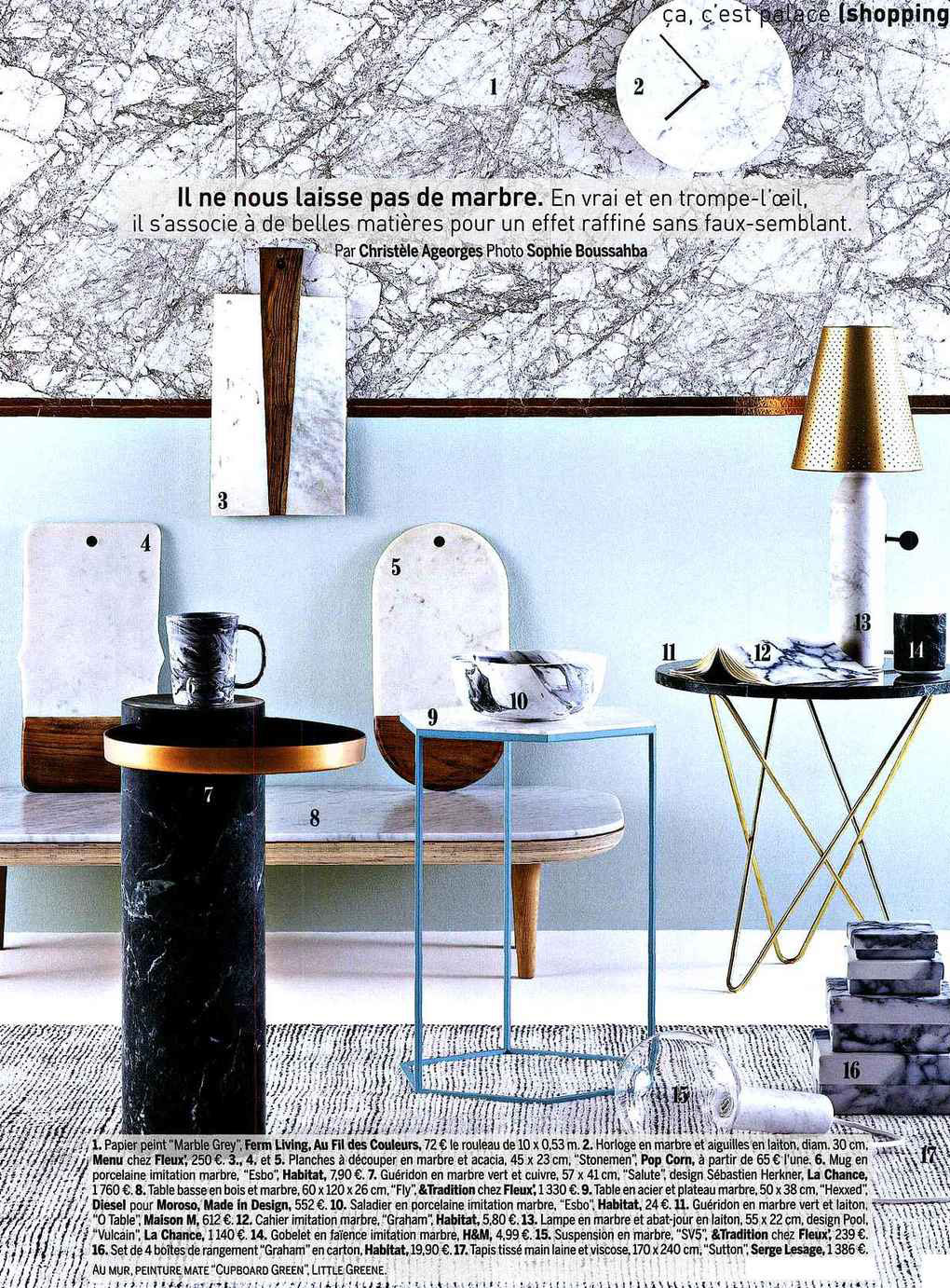 Marble de Ferm Living, Magazine Marie-Claire Maison octobre 2015